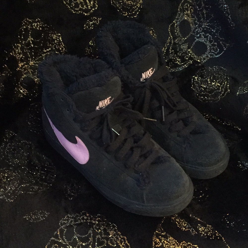 Fuzzy Pink & Black Nikes